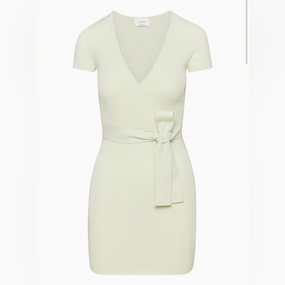 EUC Aritzia Wilfred All tied up wrap dress rainwash green XS - Picture 4 of 8